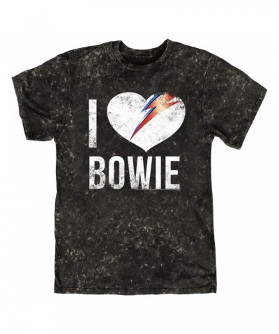 David Bowie T-shirt | I Heart Bowie Distressed Mineral Wash Shirt $12.28 Shirts