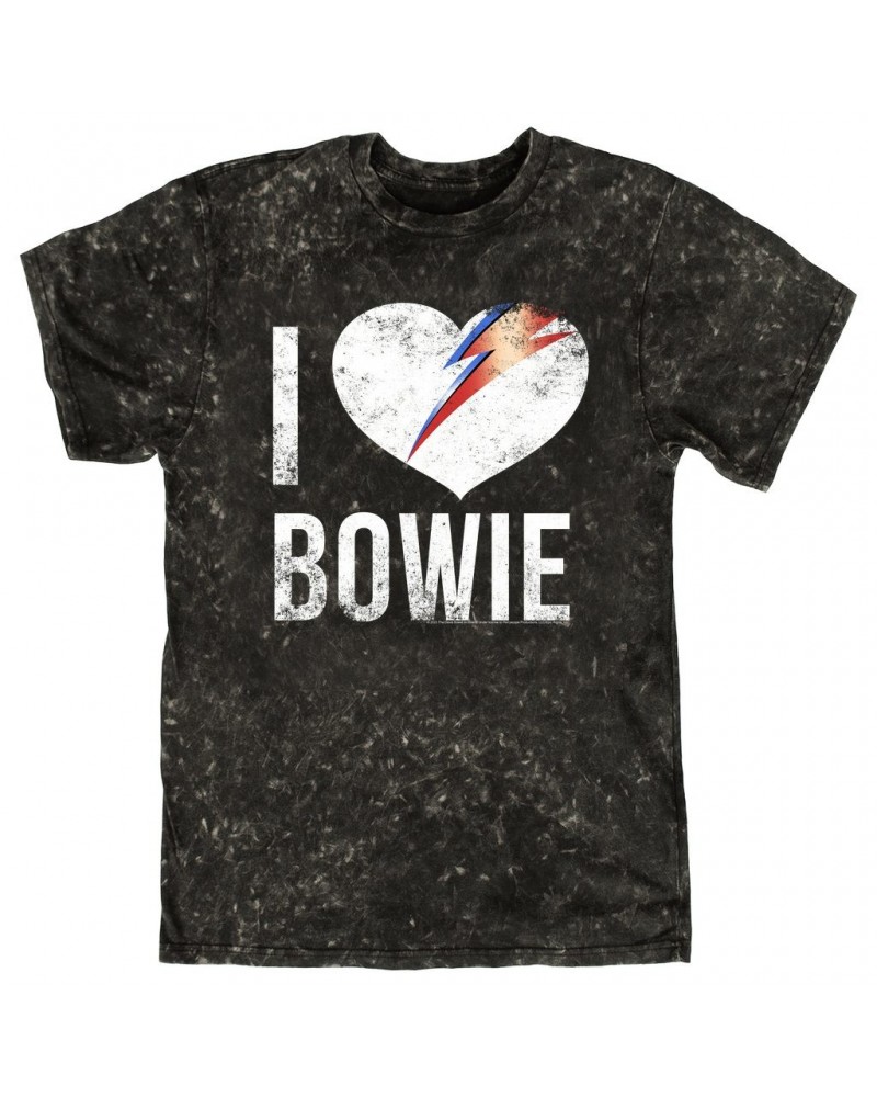 David Bowie T-shirt | I Heart Bowie Distressed Mineral Wash Shirt $12.28 Shirts