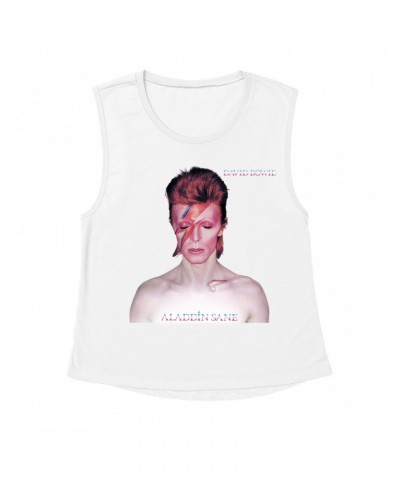 David Bowie Ladies' Muscle Tank Top | Aladdin Sane Album Cover Shirt $12.19 Shirts