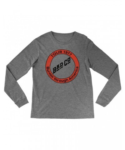 Bad Company Heather Long Sleeve Shirt | Burnin Sky Tour 1977 Distressed Shirt $11.98 Shirts