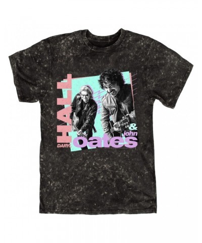 Daryl Hall & John Oates T-shirt | Retro Pastel Square And Lines Design Mineral Wash Shirt $11.08 Shirts