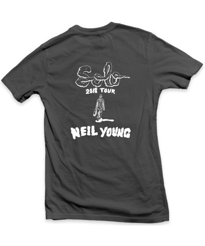 Neil Young Solo Hawk Grey Unisex Caricature T-shirt $14.70 Shirts