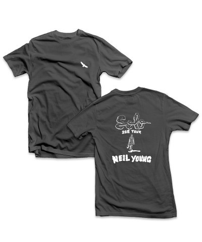 Neil Young Solo Hawk Grey Unisex Caricature T-shirt $14.70 Shirts