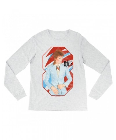 David Bowie Long Sleeve Shirt | Retro Reissue Aladdin Sane Design Shirt $9.28 Shirts