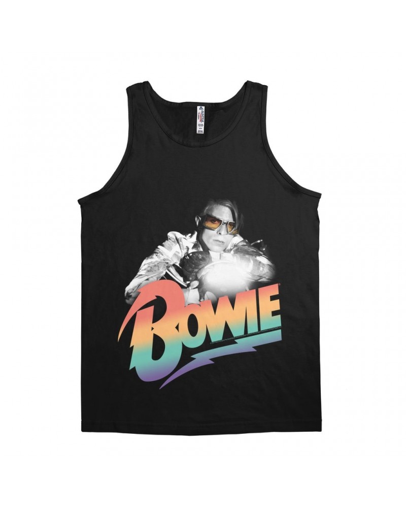 David Bowie Unisex Tank Top | Colorful Ombre Motorcycle Image Shirt $10.48 Shirts