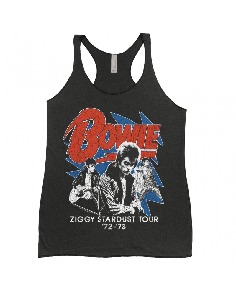 David Bowie Ladies' Tank Top | '72-'73 Ziggy Stardust Tour Distressed Shirt $13.32 Shirts