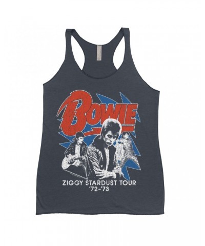 David Bowie Ladies' Tank Top | '72-'73 Ziggy Stardust Tour Distressed Shirt $13.32 Shirts