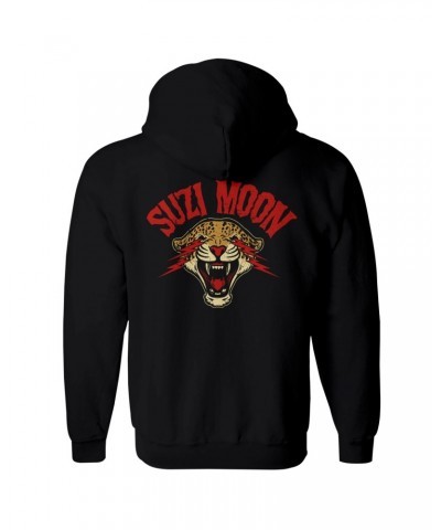 Suzi Moon Cat - Black - Zip-Up Hooded Sweatshirt $13.30 Sweatshirts