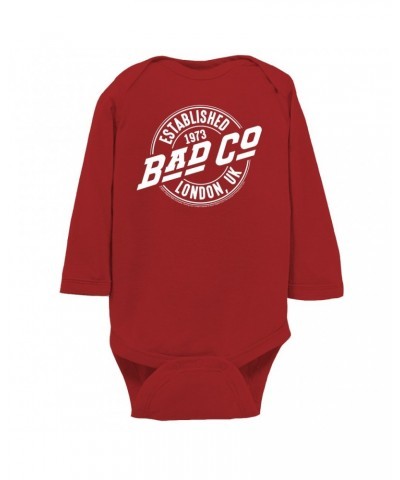 Bad Company Long Sleeve Bodysuit | Established 1973 London UK Logo Bodysuit $12.98 Shirts