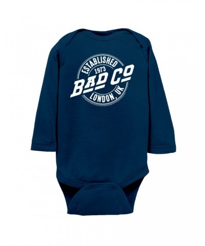 Bad Company Long Sleeve Bodysuit | Established 1973 London UK Logo Bodysuit $12.98 Shirts