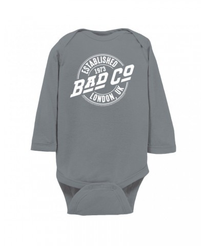 Bad Company Long Sleeve Bodysuit | Established 1973 London UK Logo Bodysuit $12.98 Shirts