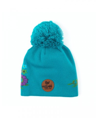 Woodstock Teal Floral Print Beanie $4.70 Hats