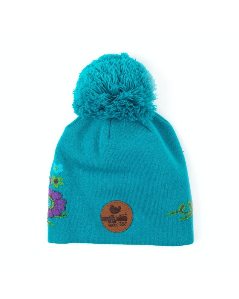 Woodstock Teal Floral Print Beanie $4.70 Hats