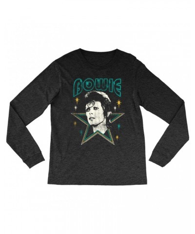 David Bowie Heather Long Sleeve Shirt | Star Power Distressed Shirt $10.18 Shirts