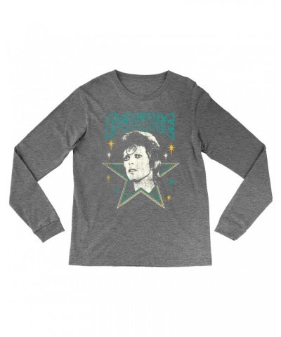 David Bowie Heather Long Sleeve Shirt | Star Power Distressed Shirt $10.18 Shirts