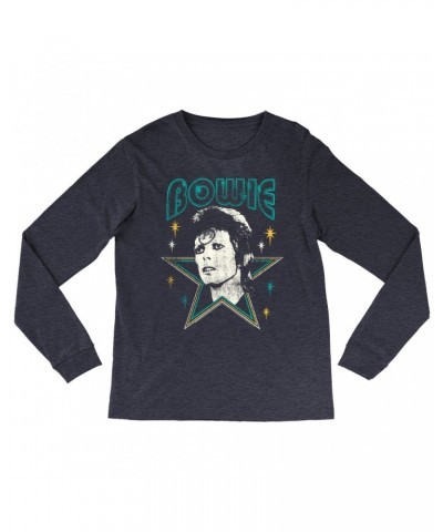 David Bowie Heather Long Sleeve Shirt | Star Power Distressed Shirt $10.18 Shirts