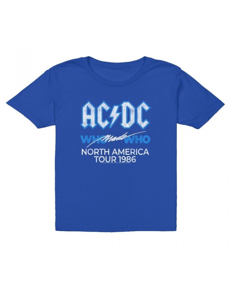 AC/DC Kids T-Shirt | Who Made Who North America 1986 Tour Distressed Kids T-Shirt $12.48 Kids