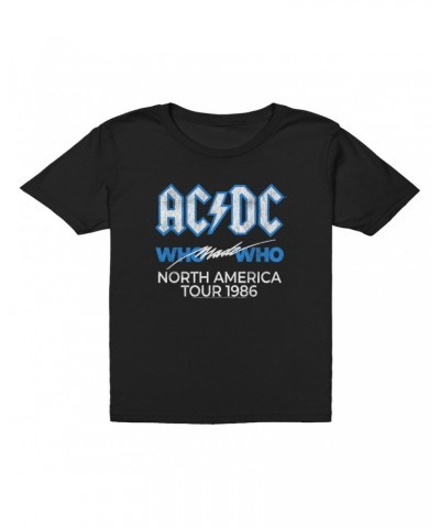 AC/DC Kids T-Shirt | Who Made Who North America 1986 Tour Distressed Kids T-Shirt $12.48 Kids