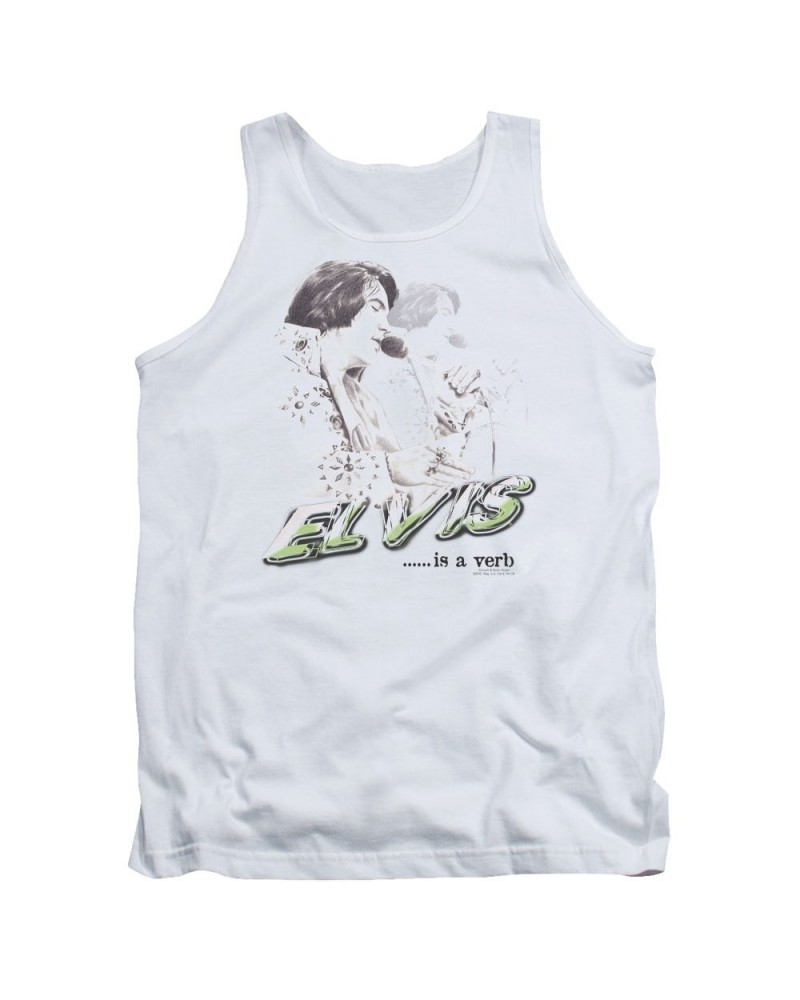 Elvis Presley Tank Top | ELVIS IS A VERB Sleeveless Shirt $6.48 Shirts