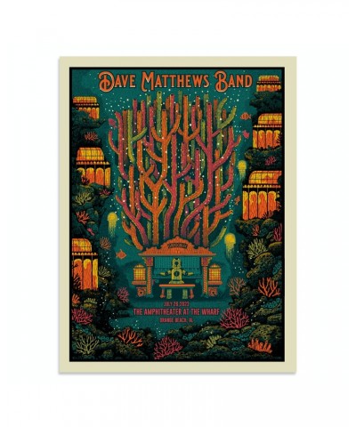 Dave Matthews Band Show Poster Orange Beach AL 7/26/2023 $18.00 Decor