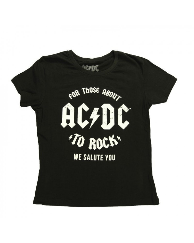 AC/DC Juniors We Salute You Round Logo T-Shirt $5.25 Shirts