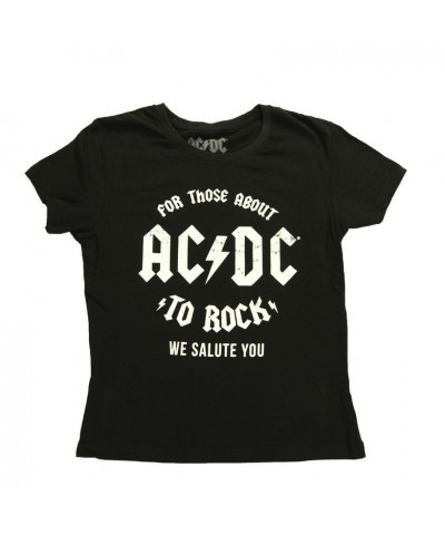 AC/DC Juniors We Salute You Round Logo T-Shirt $5.25 Shirts