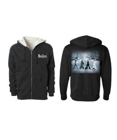 The Beatles Snowy Abbey Road Sherpa Zip Hoodie $49.00 Sweatshirts