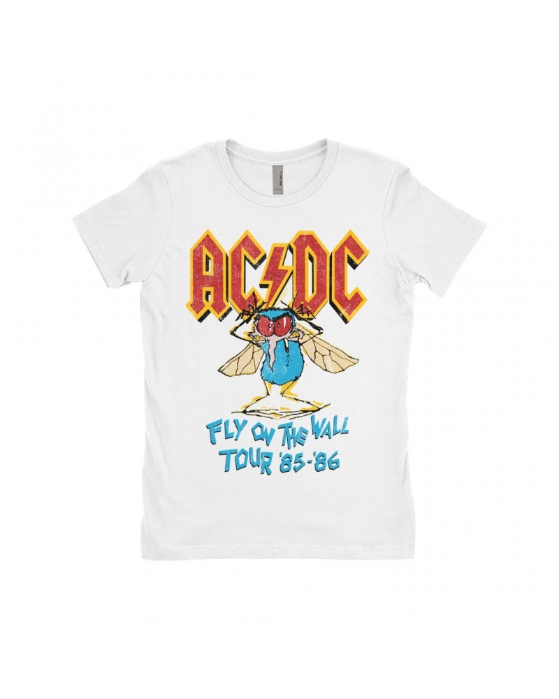 AC/DC Ladies' Boyfriend T-Shirt | Fly On The Wall Tour 1985-1986 Shirt $10.48 Shirts