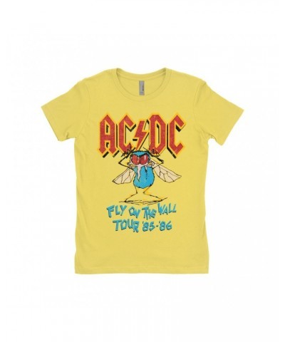 AC/DC Ladies' Boyfriend T-Shirt | Fly On The Wall Tour 1985-1986 Shirt $10.48 Shirts