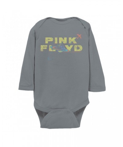 Pink Floyd Long Sleeve Bodysuit | Vintage Orbit Logo Distressed Bodysuit $11.16 Shirts