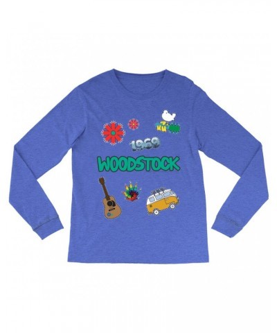 Woodstock Heather Long Sleeve Shirt | Patches Design Shirt $11.08 Shirts