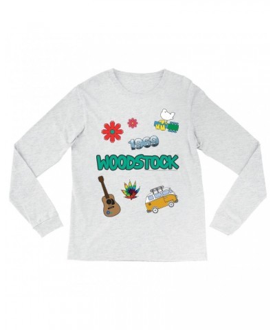 Woodstock Heather Long Sleeve Shirt | Patches Design Shirt $11.08 Shirts