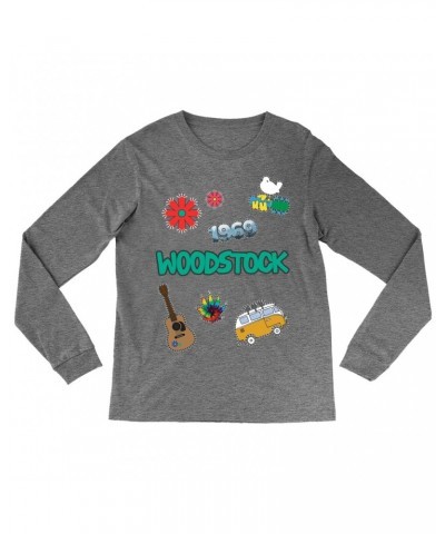 Woodstock Heather Long Sleeve Shirt | Patches Design Shirt $11.08 Shirts