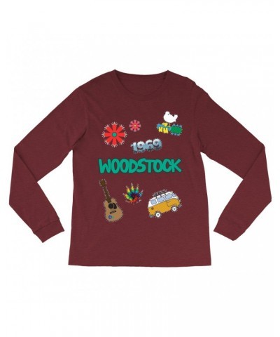 Woodstock Heather Long Sleeve Shirt | Patches Design Shirt $11.08 Shirts