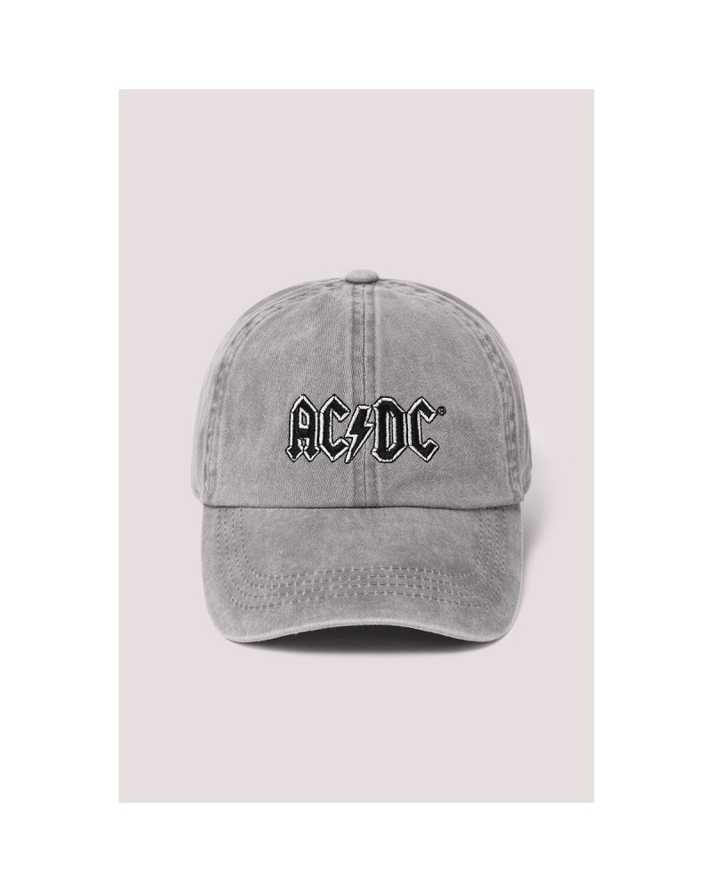 AC/DC Embroidered Pigment Wash Baseball Cap Grey $8.00 Hats