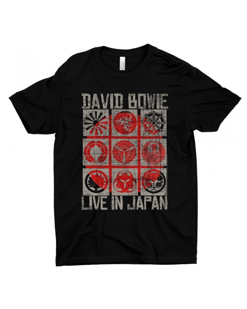 David Bowie T-Shirt | Reverse Live In Japan Design Distressed Shirt $9.23 Shirts