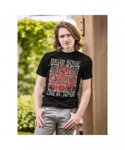 David Bowie T-Shirt | Reverse Live In Japan Design Distressed Shirt $9.23 Shirts